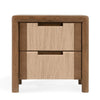 Oryn Nightstand with 2 Drawers and Retro Look Natural Rope Brown Oak BM331631