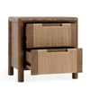 Oryn Nightstand with 2 Drawers and Retro Look Natural Rope Brown Oak BM331631