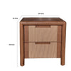 Oryn Nightstand with 2 Drawers and Retro Look Natural Rope Brown Oak BM331631