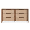 Oryn Wide Dresser Chest 6 Drawer Retro Design Dual Brown Oak Wood BM331632