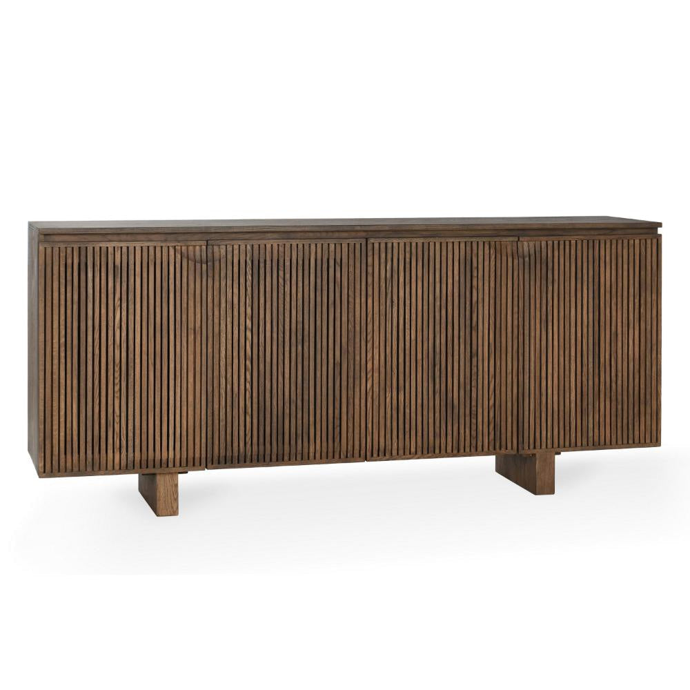 Cove Serving Buffet Cabinet Sideboard Console, 4 Doors, Brown 82 Inch