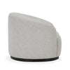 Zade Swivel Accent Chair Barrel Style Design Ivory Boucle Ash Wood