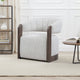 Zinn Swivel Accent Chair Brown Ash Wood Gray Channel Tufted Boucle BM331639