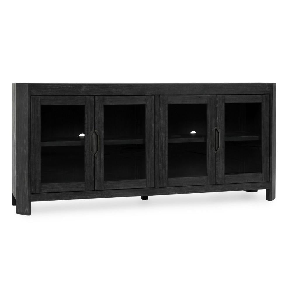Roux Serving Buffet Cabinet Sideboard Console, 4 Doors, Black 84 Inch