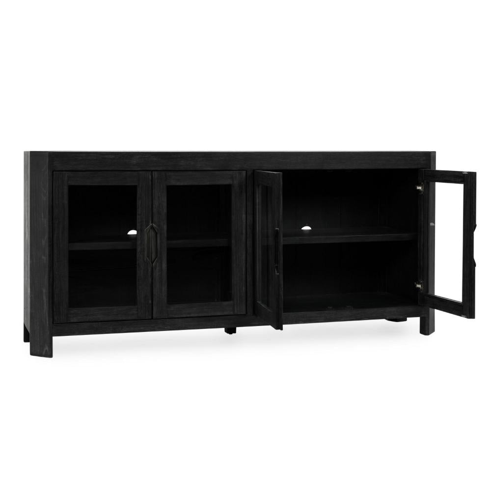 Roux Serving Buffet Cabinet Sideboard Console 4 Doors Black 84 Inch BM331640
