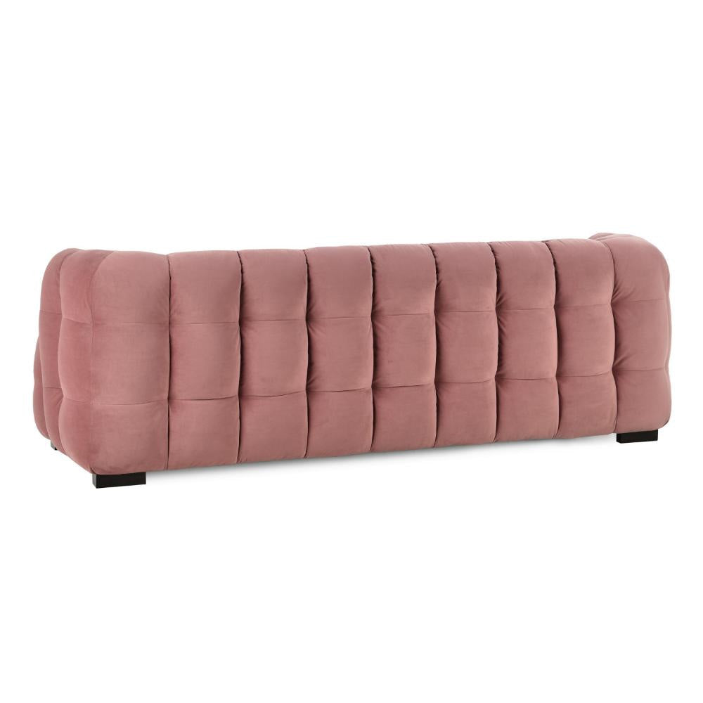 Kaio Sofa with Glam Retro Blush Pink Biscuit Tufted Velvet 91 Inch BM331643