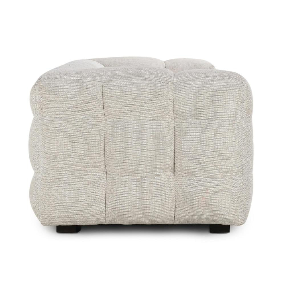 Eifa Sofa with Glam Retro Light Beige Biscuit Tufted Fabric 95 Inch BM331644
