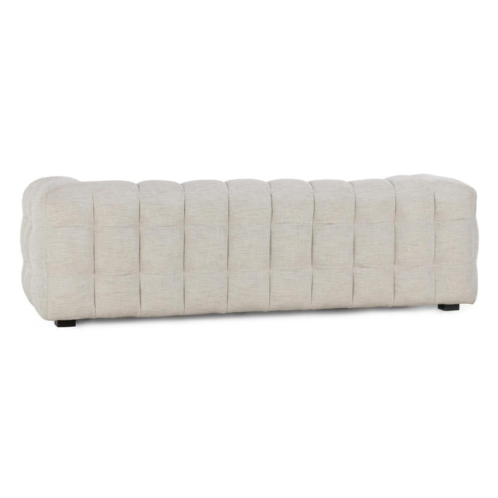 Eifa Sofa with Glam Retro Light Beige Biscuit Tufted Fabric 95 Inch BM331644