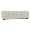 Eifa Sofa with Glam Retro Light Beige Biscuit Tufted Fabric 95 Inch