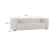 Eifa Sofa with Glam Retro Light Beige Biscuit Tufted Fabric 95 Inch