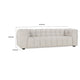 Eifa Sofa with Glam Retro Light Beige Biscuit Tufted Fabric 95 Inch