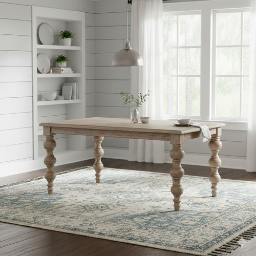 Brody Dining Table, Natural Brown Pine Wood, Rectangular 72 Inch Top