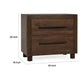 Jenna Nightstand 30 Inch Modern Cocoa Brown Acacia Wood 2 Drawers BM331647