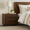 Jenna Nightstand, 30 Inch Modern Cocoa Brown Acacia Wood, 2 Drawers