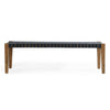 Lina Dining Bench Brown Oak Wood Charcoal Gray Polyester 60 Inch BM331648
