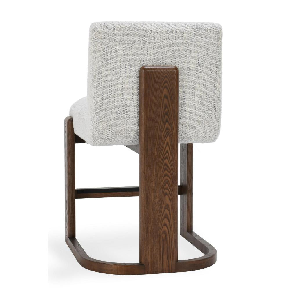 Berri Counter Height Chair Ivory Boucle Cantilever Dark Brown Wood BM331649