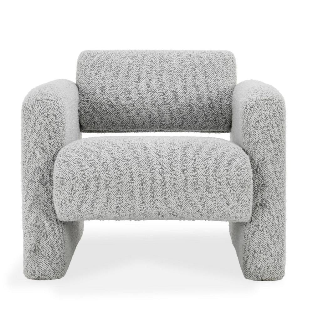 Marlone Accent Chair Mercury Gray Polyester Soft Boucle Cushions BM331650