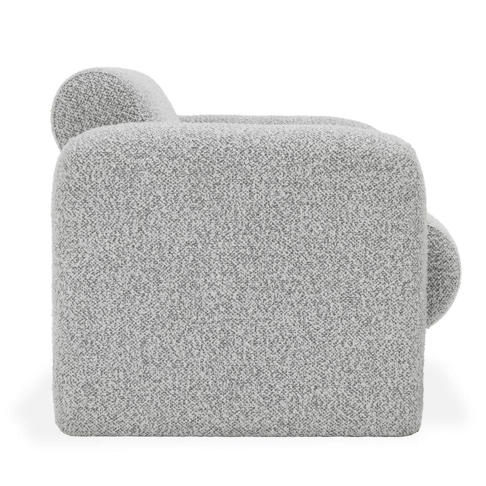 Marlone Accent Chair Mercury Gray Polyester Soft Boucle Cushions BM331650