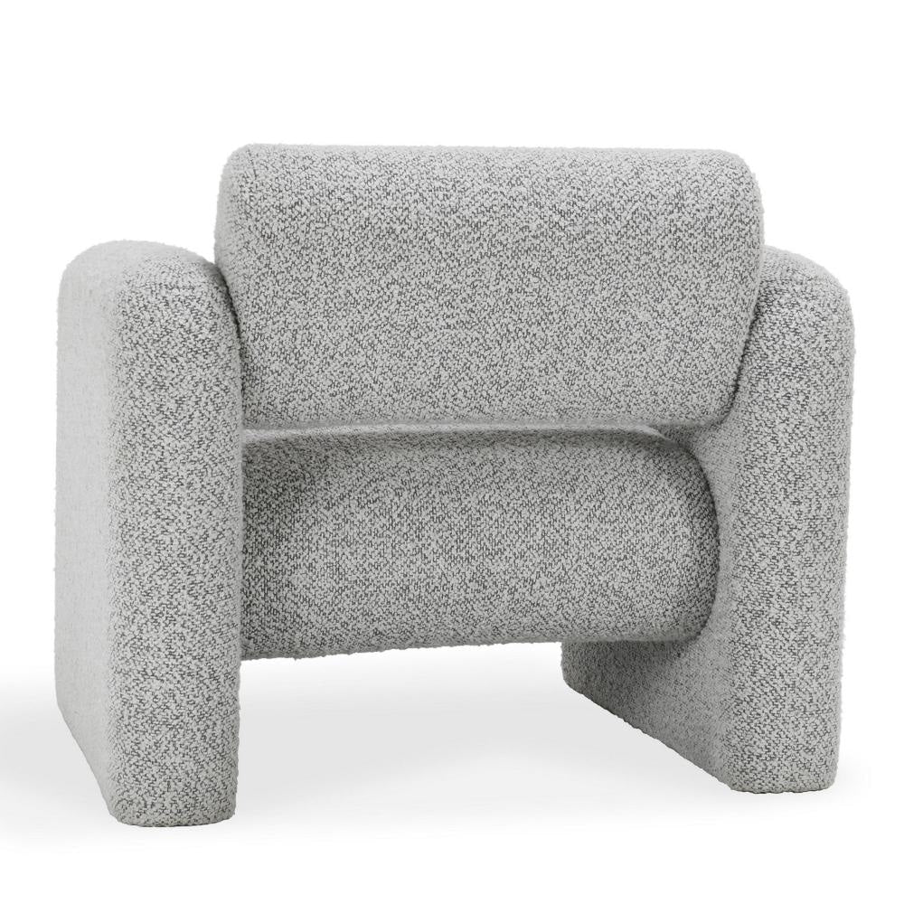 Marlone Accent Chair Mercury Gray Polyester Soft Boucle Cushions BM331650