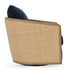 Miana Swivel Chair Blue Polyester Cushion Brown Ash Wood Cane Mesh BM331651