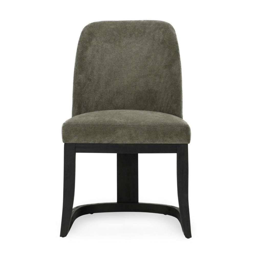 Joce Dining Chair Herb Green Polyester Cantilever Black Rubberwood BM331653