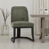 Joce Dining Chair, Herb Green Polyester, Cantilever Black Rubberwood