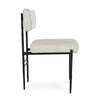 Keto Dining Chair Set of 2 Off White Leather Black Hammered Iron BM331654