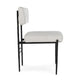 Keto Dining Chair Set of 2 Off White Leather Black Hammered Iron BM331654