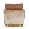 Niasa Swivel Accent Chair Chestnut Brown Hide Leather Gold Iron BM331655