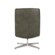 Ivy Swivel Accent Chair Biscuit Tufted Forest Green Leather Chrome BM331658