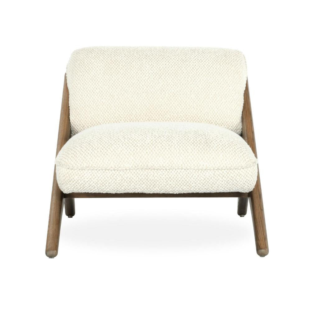 Gioni Accent Chair Modern Natural Beige Polyester Brown Ash Wood BM331659