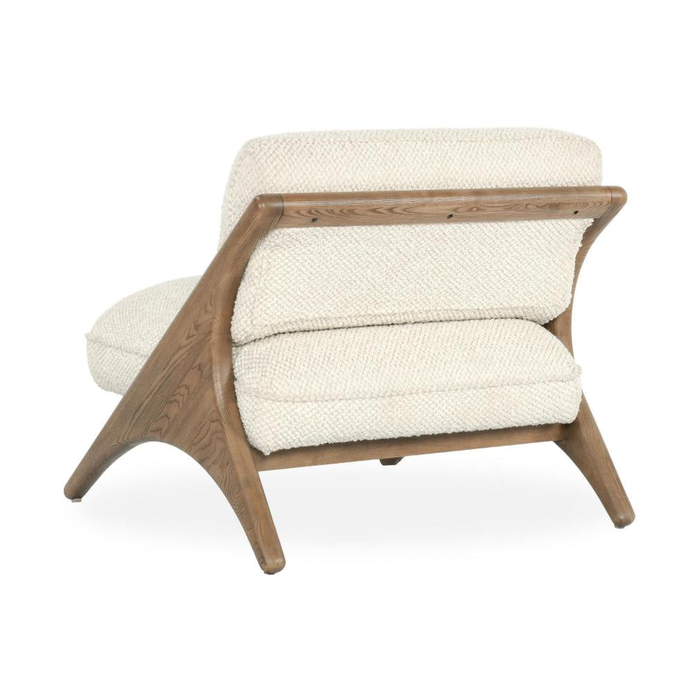 Gioni Accent Chair Modern Natural Beige Polyester Brown Ash Wood BM331659