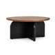 Fenn Round Coffee Table, Brown Mango Wood, Black Cross Base, 40 Inch