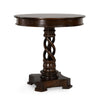 Tiara Accent Table Pedestal Base 30 Inch Round Dark Brown Mango Wood BM331661