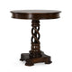 Tiara Accent Table Pedestal Base 30 Inch Round Dark Brown Mango Wood BM331661