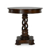 Tiara Accent Table, Pedestal Base, 30 Inch Round Dark Brown Mango Wood