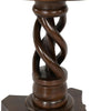 Tiara Accent Table Pedestal Base 30 Inch Round Dark Brown Mango Wood BM331661