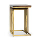 Kinsa Nesting Accent Table Set of 2 Brown Mango Wood Gold Brass Iron BM331662