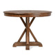 Maxe Dining Table Dark Brown Pine Wood Cross Legs Round 42 Inch Top BM331663