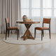 Maxe Dining Table, Dark Brown Pine Wood Cross Legs, Round 42 Inch Top