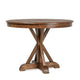 Maxe Dining Table, Dark Brown Pine Wood Cross Legs, Round 42 Inch Top