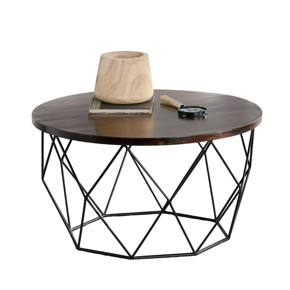 Rorie Coffee Table Round 32 Inch Dark Brown Mango Wood Open Base BM331664