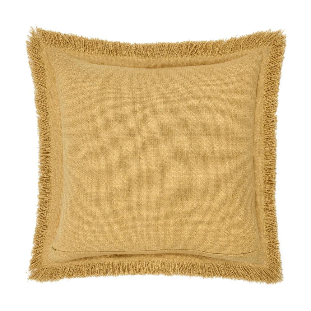 Dax Accent Throw Pillow 22 Inch Square Yellow Cotton Woven Texture BM331665