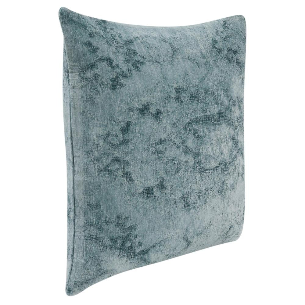 Piper Accent Throw Pillow 22 Inch Square Blue Chenille Woven Pattern BM331666
