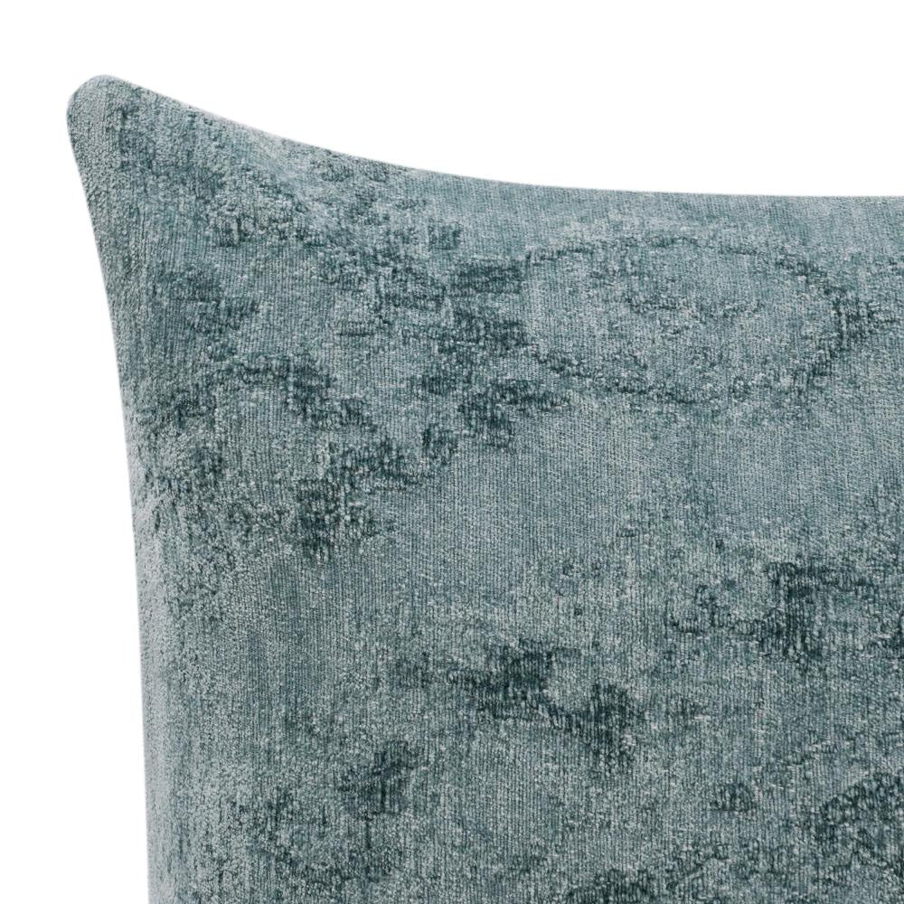 Piper Accent Throw Pillow 22 Inch Square Blue Chenille Woven Pattern BM331666