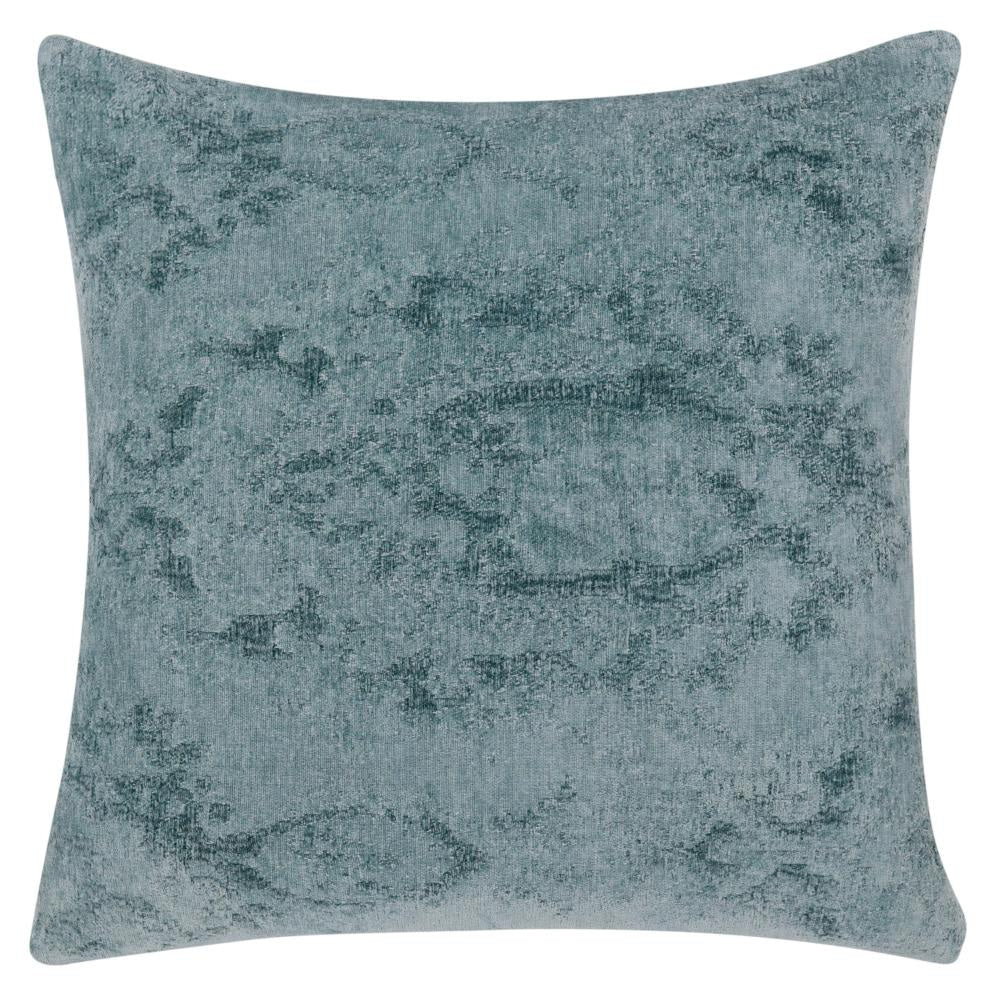 Piper Accent Throw Pillow, 22 Inch Square, Blue Chenille Woven Pattern