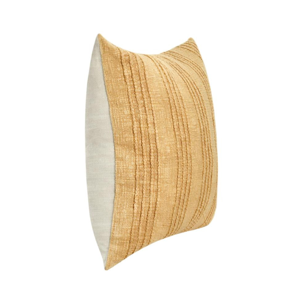 Etta Accent Throw Pillow 22 Inch Square Striped Design Yellow Cotton BM331668