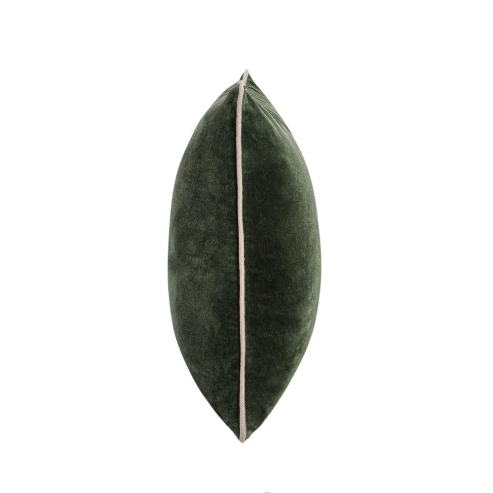 May Accent Throw Pillow 22in Stonewashed Forest Green Cotton Velvet
