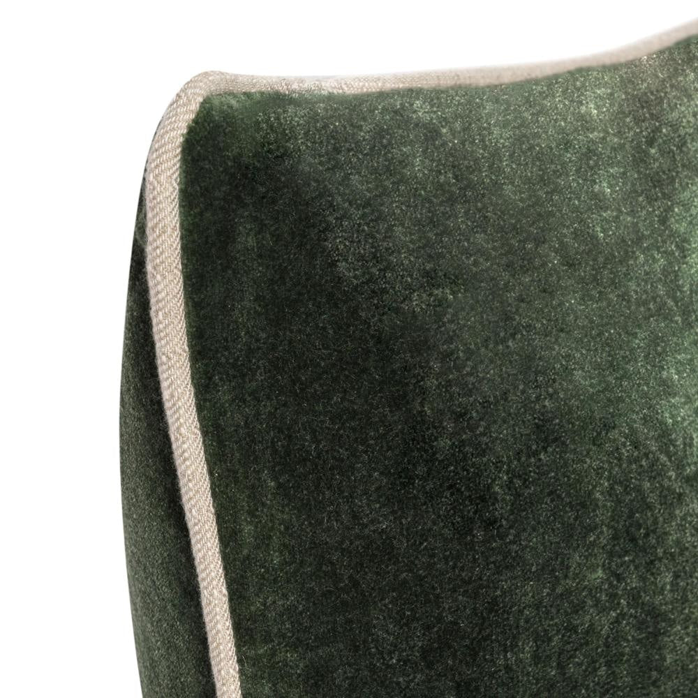 May Accent Throw Pillow 22in Stonewashed Forest Green Cotton Velvet
