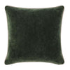 May Accent Throw Pillow, 22in Stonewashed Forest Green Cotton Velvet